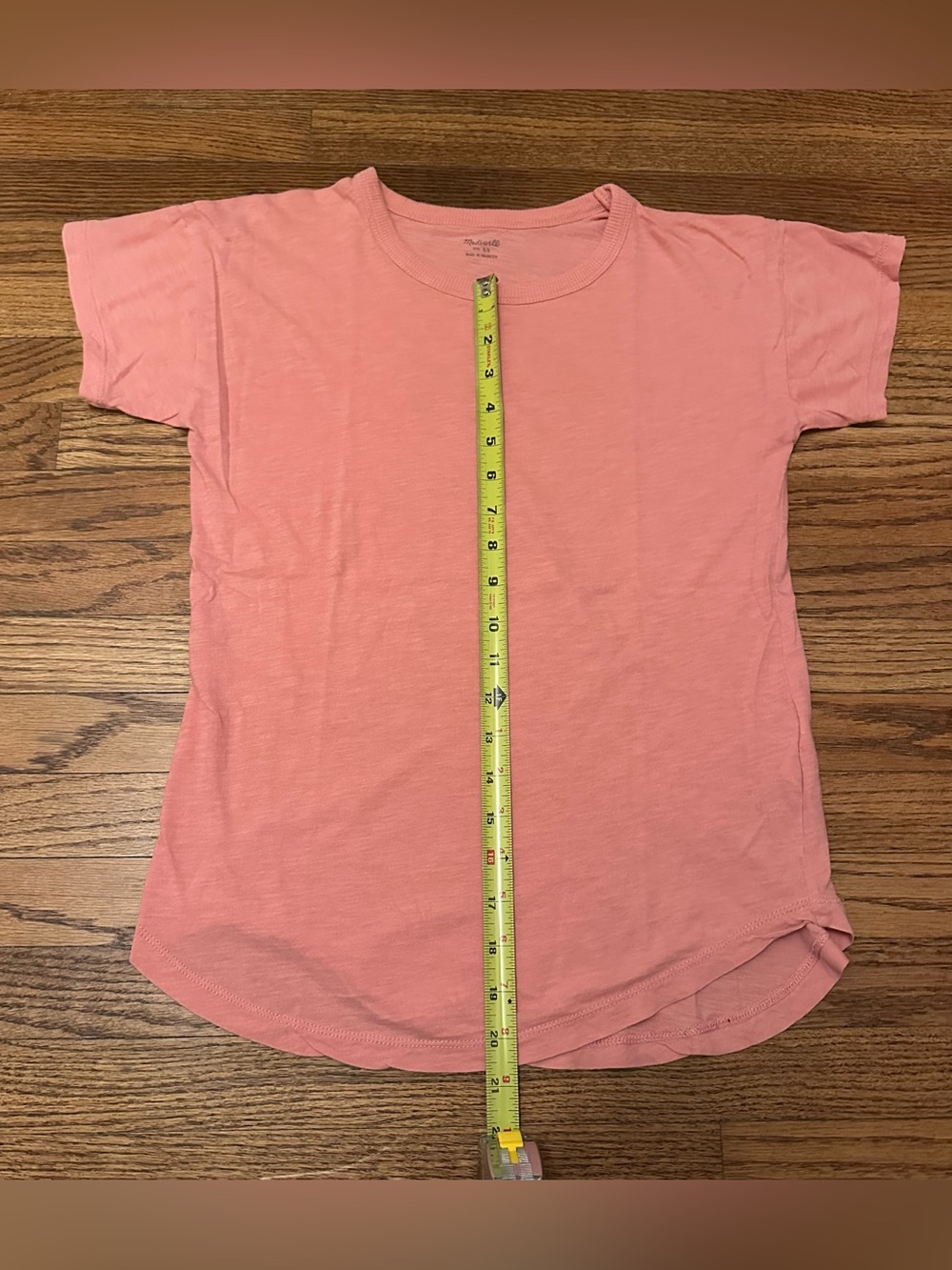 Madewell Whisper Cotton Rib-Crewneck Tee in pink salmon - XS